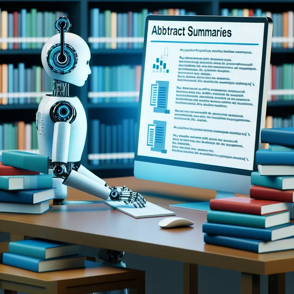 "Illustration of Google Scholar logo with AI-generated research summaries, highlighting innovative technology in academic research and artificial intelligence."