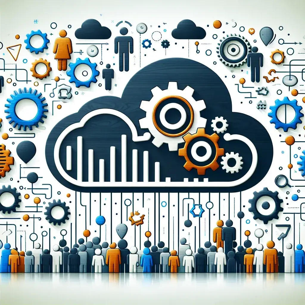 "Customer service representative engaging with customers using LLM-powered SaaS platform for enhanced support operations in a modern office environment."