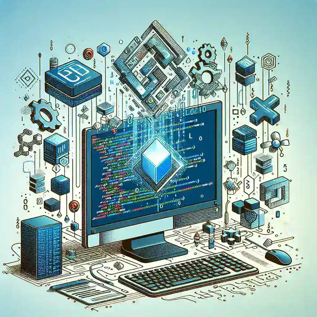 "Developer using dynamic API mock generation tools on a laptop, showcasing best practices for efficient software development and testing."